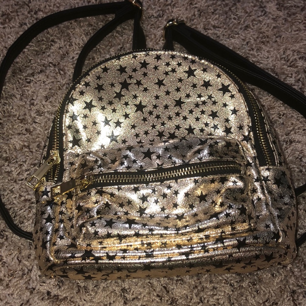 Mini gold backpack